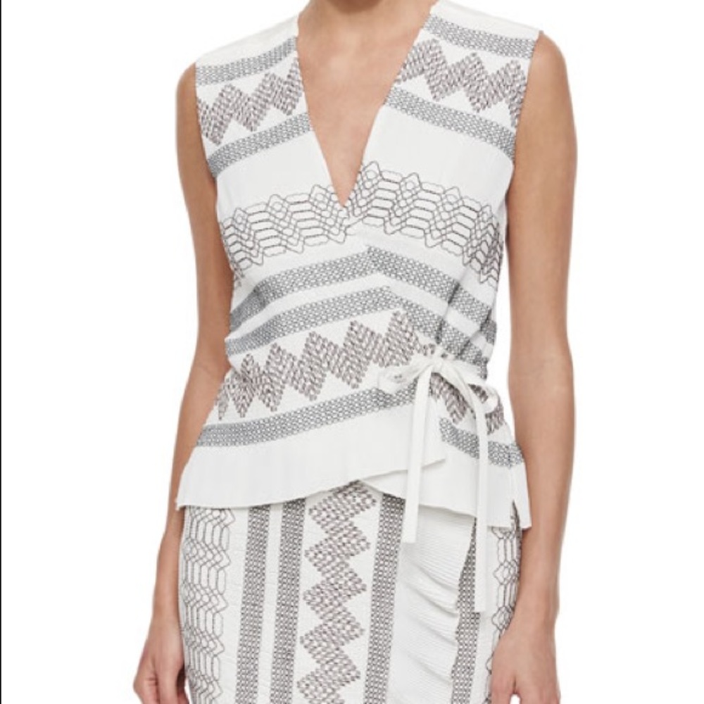 Tory Burch Smocked Wrap Top